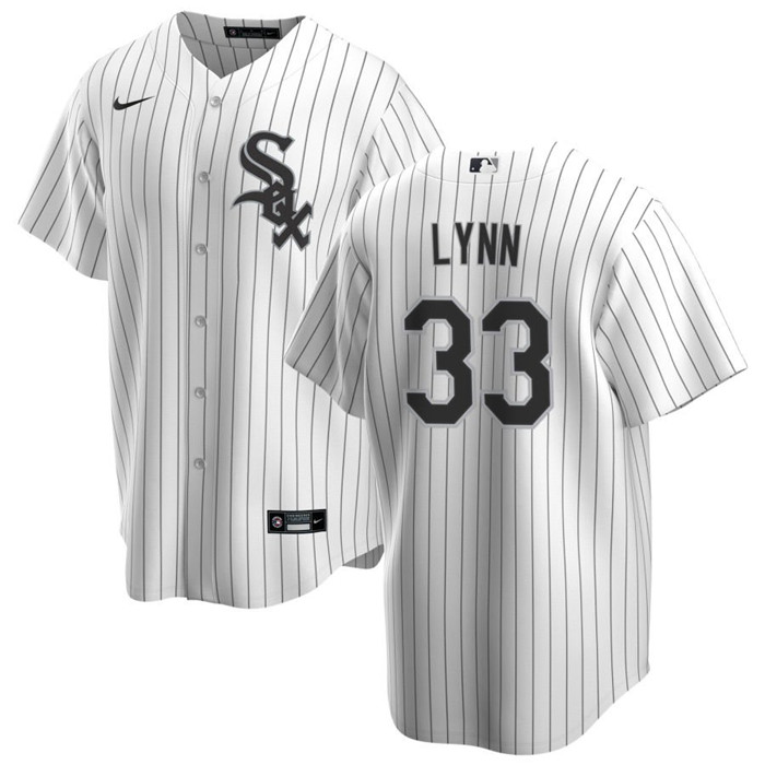 Men's Chicago White Sox #33 Lance Lynn White Cool Base Stitched Jersey